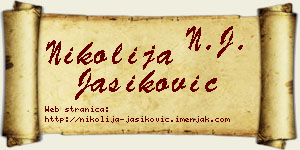 Nikolija Jasiković vizit kartica
